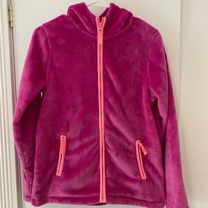 Lands End “The Softest Fleece” Pink Zip-Up Jacket